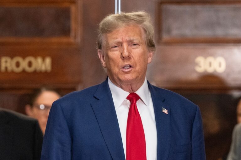 Former,President,Donald,Trump,Speaks,To,The,Press,Before,Closing