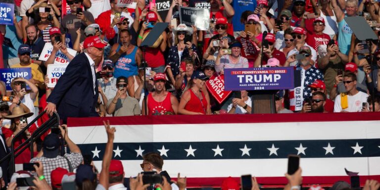Donald Trump holds an election rally