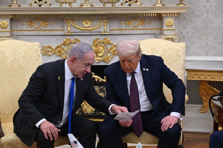 Israel Prime Minister Benjamin Netanyahu meets U.S President Donald Trump at the White House on Monday September 29, 2025.
